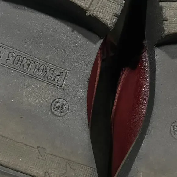 Pikolinos Women's Leather Vicar Oxford Shoes in Burgundy Size EU 36 US 5.5-6 - Picture 5 of 10